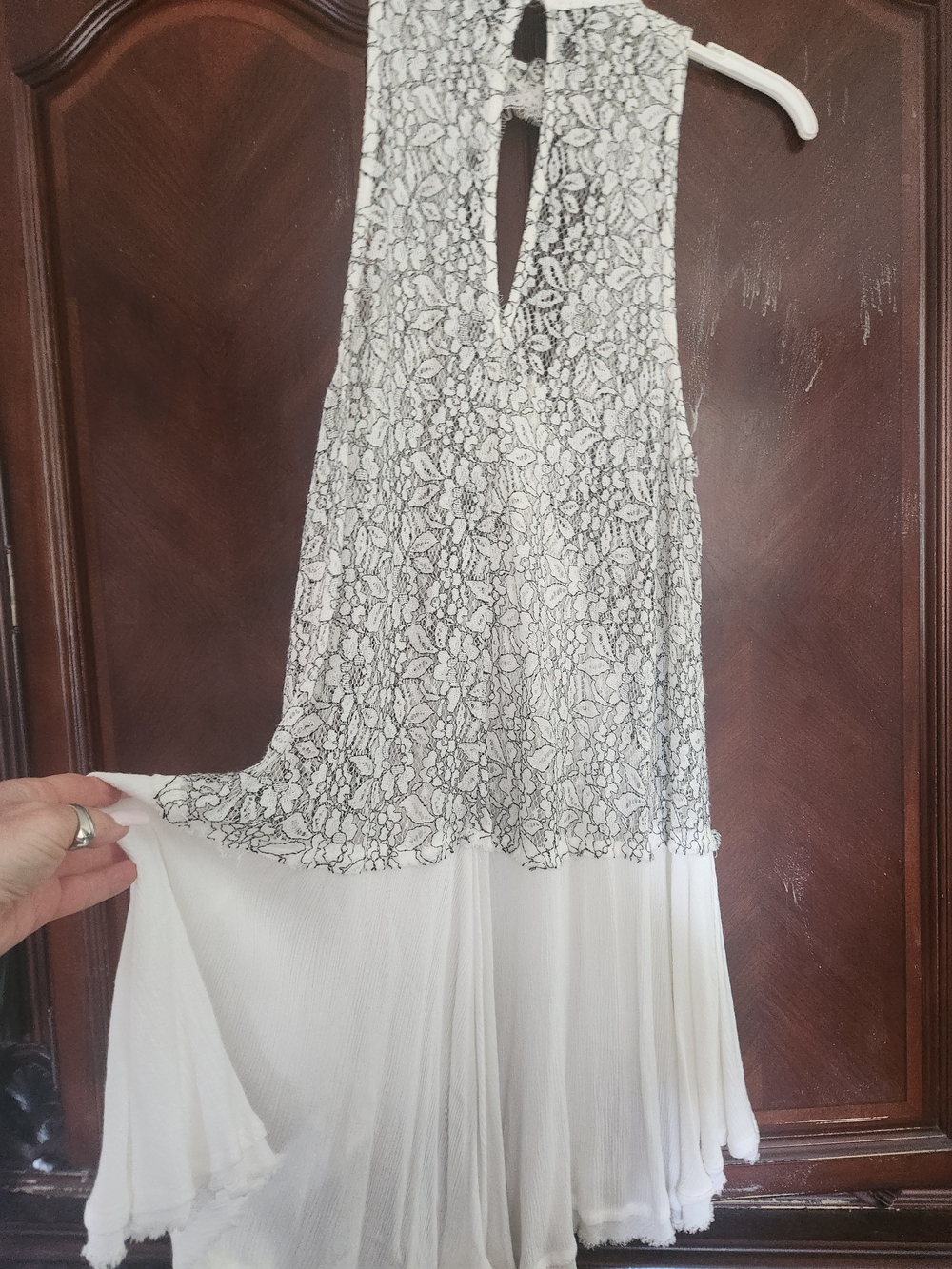 Free People Black & White Floral Lace Dress